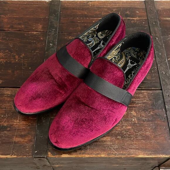 Men's Enzo Formal Tuxedo Velvet Slip On Smoking Loafer Size 8.5 - Picture 1 of 8
